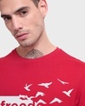 Shop Men's Bold Red Freedom Graphic Printed Oversized T-shirt