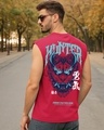 Shop Men's Bold Red Hunter Graphic Printed Boxy Fit Vest-Front