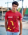 Shop Men's Bold Red Iron Man Graphic Printed T-shirt-Front