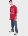 Shop Men's Bold Red Never Stop Graphic Printed Oversized T-shirt