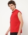 Shop Men's Bold Red Sleeveless Oversized Hoodie Vest-Design