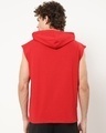 Shop Men's Bold Red Sleeveless Oversized Hoodie Vest