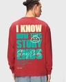 Shop Men's Bold Red Story Ends Typography Oversized T-shirt-Front