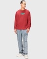 Shop Men's Bold Red Story Ends Typography Oversized T-shirt