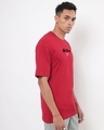 Shop Men's Bold Red Straw Hat Graphic Printed Oversized T-shirt-Full