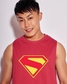 Shop Men's Bold Red Superman Logo Graphic Printed Boxy Fit Vest