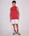 Shop Men's Bold Red Superman Logo Graphic Printed Oversized Vest-Full