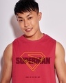 Shop Men's Bold Red Superman Logo Graphic Printed Oversized Vest