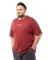 Shop Men's Brick Red Main Character Typography Oversized Plus Size T-shirt-Design