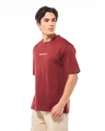 Shop Men's Brick Red Main Character Typography Oversized T-shirt-Full