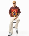 Shop Men's Brick Red Spidey Graphic Printed Oversized T-shirt