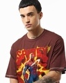 Shop Men's Brick Red Spidey Graphic Printed Oversized T-shirt