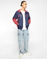 Shop Men's Bright Navy As Slowly As Typography Windcheater Jacket-Full