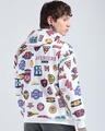 Shop Men's Bright White All Over Printed Oversized Hoodies-Full