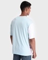 Shop Men's White & Blue Color Block Oversized T-shirt-Design