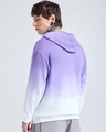 Shop Men's Bright White & Paisley Purple Ombre Oversized Hoodies-Full