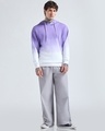 Shop Men's Bright White & Paisley Purple Ombre Oversized Hoodies