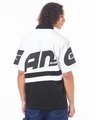 Shop Men's White & Black Color Block Oversized Polo T-shirt-Design