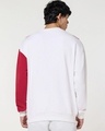 Shop Men's Bright White & Red Color Block Oversized Sweatshirt-Full