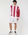 Shop Men's Bright White & Red Color Block Oversized Sweatshirt