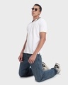 Shop Men's White Polo T-shirt-Full