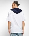 Shop Men's Bright White Striped Oversized Hoodie T-shirt-Design