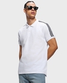 Shop Men's Bright White Tape Polo T-shirt-Front