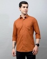 Shop Men's Brown Slim Fit Shirt-Front