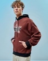 Shop Men's Fudgesickle Brown All Creatures Welcome Graphic Printed Oversized Hoodies-Full
