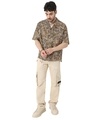 Shop Men's Brown All Over Leopard Printed Relaxed Fit Shirt-Full