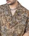 Shop Men's Brown All Over Leopard Printed Relaxed Fit Shirt