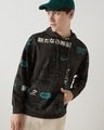 Shop Men's Brown All Over Printed  Oversized Hoodies-Front