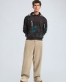 Shop Men's Brown All Over Printed  Oversized Hoodies