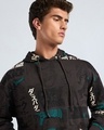 Shop Men's Brown All Over Printed  Oversized Hoodies