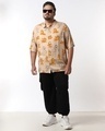 Shop Men's Brown All Over Printed Oversized Plus Size Shirt-Full