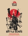 Shop Men's Brown Battle Scars Graphic Printed Oversized T-shirt