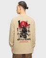 Shop Men's Brown Battle Scars Graphic Printed Oversized T-shirt-Front
