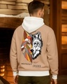 Shop Men's Brown Beast Within Graphic Printed Oversized Hoodies-Front