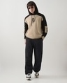 Shop Men's Brown & Black Color Block Oversized Hoodies