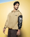 Shop Men's Brown & Black Lethal Graphic Printed Oversized Hoodies-Front