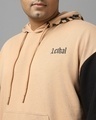 Shop Men's Brown & Black Lethal Graphic Printed Oversized Plus Size Hoodies