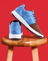 Shop Men's Brown & Blue Color Block Sneakers-Front