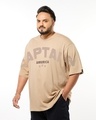 Shop Men's Brown Captain Graphic Printed Oversized Plus Size T-shirt-Design