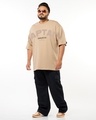 Shop Men's Brown Captain Graphic Printed Oversized Plus Size T-shirt-Full