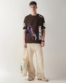 Shop Men's Brown Captain Graphic Printed Oversized T-shirt