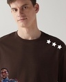 Shop Men's Brown Captain Graphic Printed Oversized T-shirt