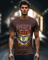 Shop Men's Brown Captain Graphic Printed T-shirt-Front