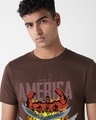 Shop Men's Brown Captain Graphic Printed T-shirt