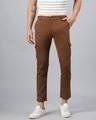 Shop Men's Brown Cargo Trousers-Front