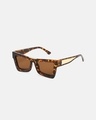 Shop Men's Brown Cateye Polarised Lens Sunglasses-Full